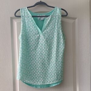 Market & Spruce Light Green Polka Dot Tank Top